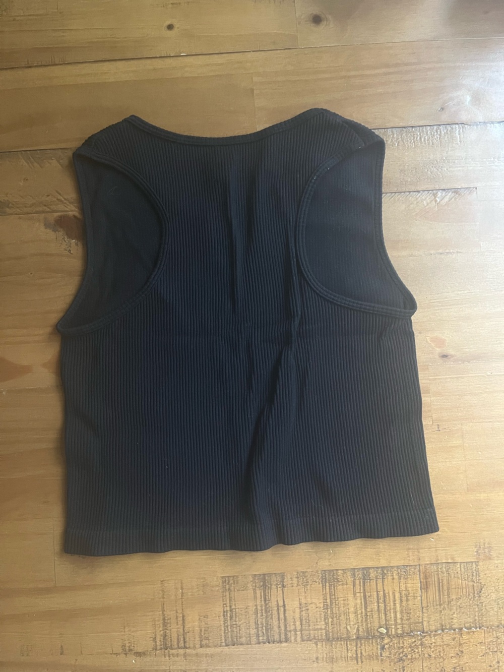 Black Ribbed Tank Top - Picture 3 of 3